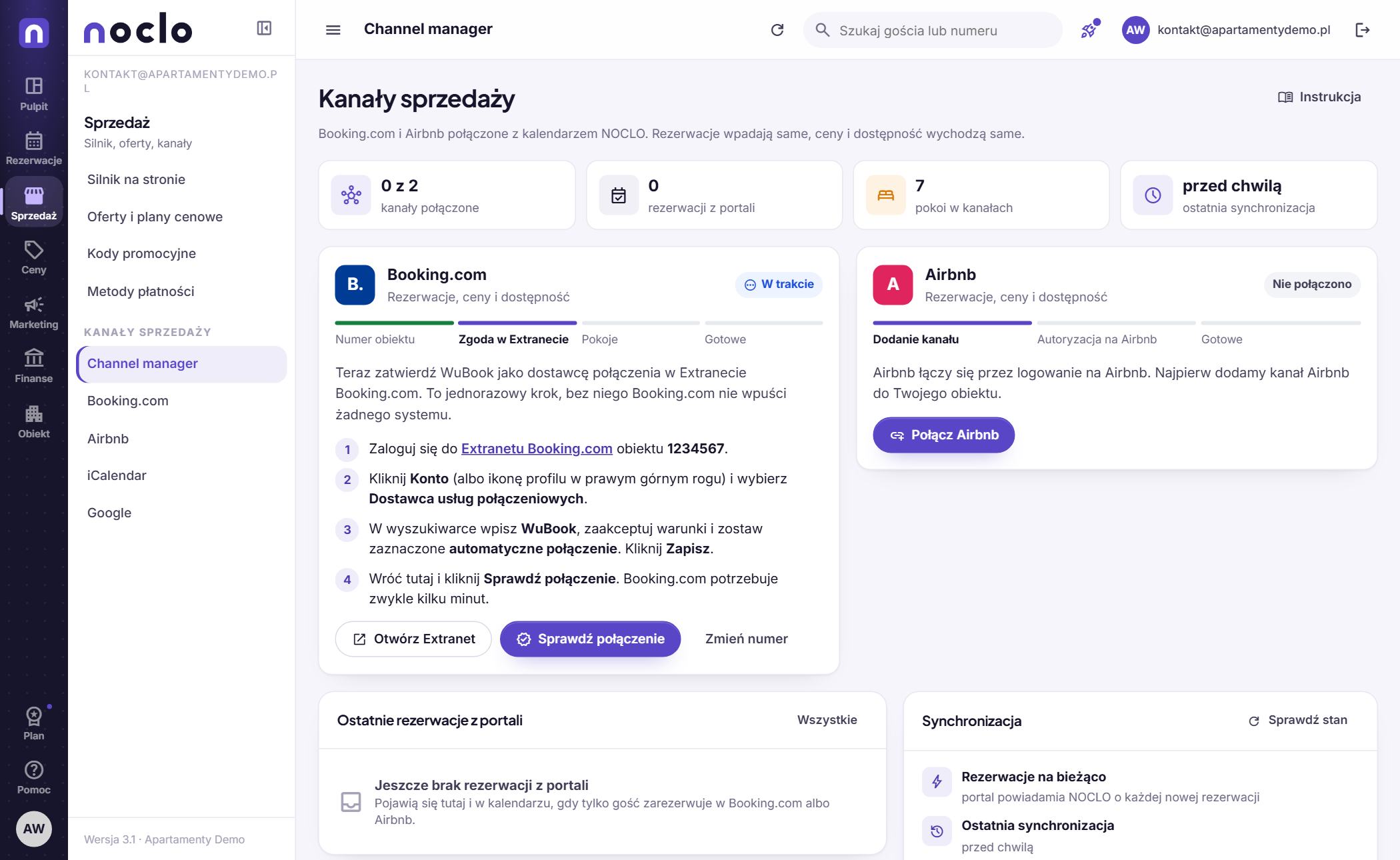 Połączenie z Booking.com krok po kroku w panelu Noclo Połączenie z Booking.com krok po kroku w panelu Noclo